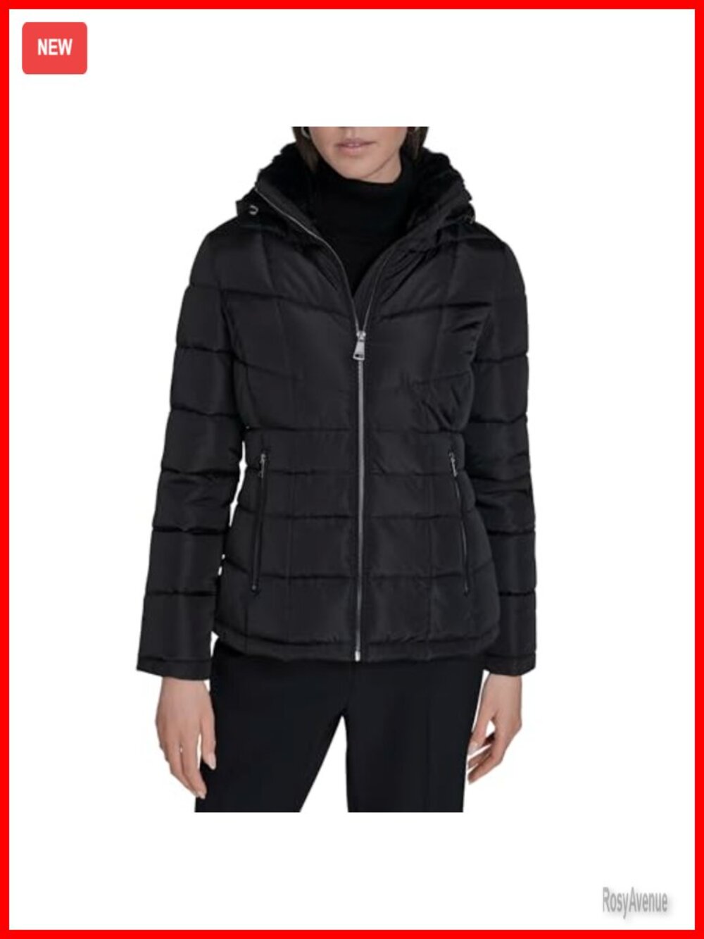 Lightweight Quilted Hooded Puffer Jacket Zipper Pockets